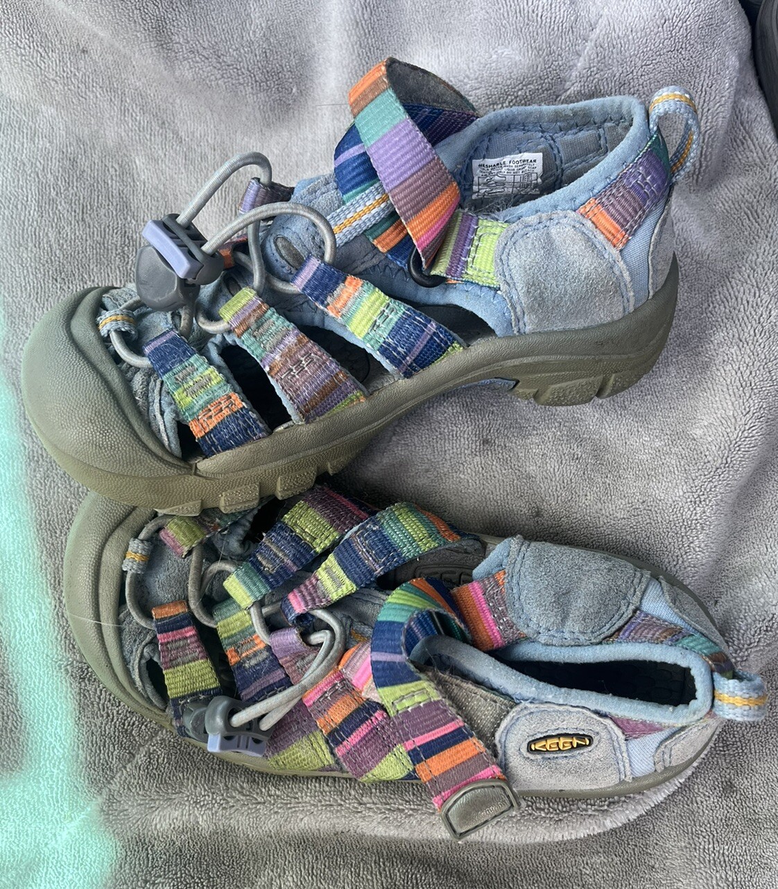 Sandali impermeabili Keen Newport taglia 11 giovani a righe nylon arcobaleno bambini