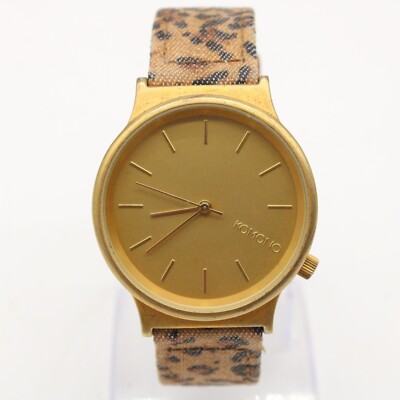 Komono Gold and Leopard Print Watch → Komono Wizard Print Flemish Baroque its5to12 main image 3