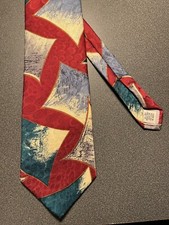 Silk Tie from Italy J.T. Beckett Necktie Abstract Print 4" Wide Made in USA