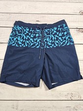 Fair Harbor Shorts Men  s Medium Blue Lined Swim Trunks Drawstring B6