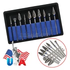 10X Tungsten Carbide Steel Dental Burs Burrs Tooth Drill 2.35mm Polisher Denture