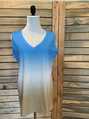 Blue White Gold Gradient Tank