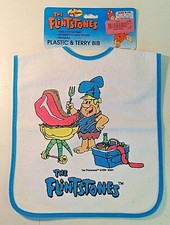 Vintage 1994 Kids R Us The Flintstones Plastic and Terry Bib w/Packaging Barney