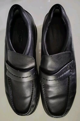 Propet Black Leather Loafers Slip-On Dress Business Casual  display picture 1