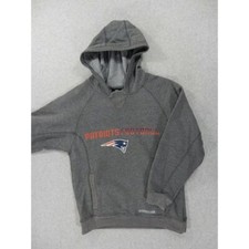 New England Patriots SideLine Game Day Hoodie Sweatshirt Youth Medium Gray