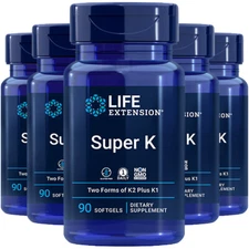 Super K with Advanced K2 Complex (MK-7) 5X90 gels Life Extension 