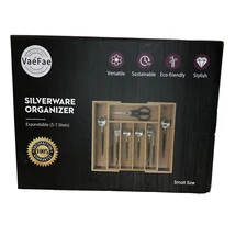 VaeFae Silverware Organizer Bamboo Expandable 15 X (11.4-18) X 2 Inches New