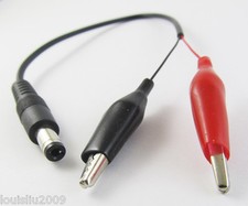 1Pc 25cm Test Cable 5.5 x 2.5mm DC Power Male Plug to Dual Alligator Clip Cable