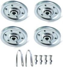 3" Garage Door Pulley Kit 4pcs - 2 Stationary 2 Rear Sheave Pulleys w/Clevis