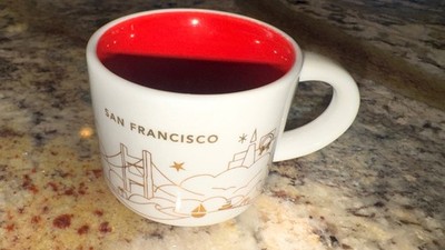 STARBUCKS SAN FRANCISCO 2oz You Are Here Espresso Cup Mug Ornament 2014 Golden