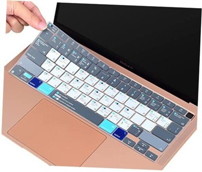 MacBook Shortcuts Keyboard Cover for MacBook Air 13 inch A2337 A2179 Gray&Blue