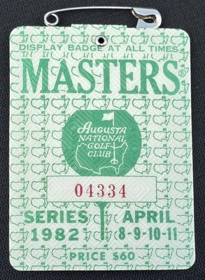 LNIP Rare! 1982 Masters Tournament Augusta Badge! Craig Stadler Wins! Lowest BIN