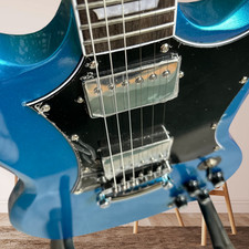 Special Offer Blue Electric Guitar Mahogany Body Fixed Bridge HH Pickups