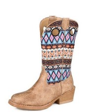 Roper Western Boots Girls Willow Faux Leather Tan 09-018-1910-3773 TA