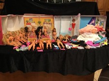 Vintage Ken Midge Barbie DOLLS Lot 18 Cases 80 Pieces of Clothing  More 1960's