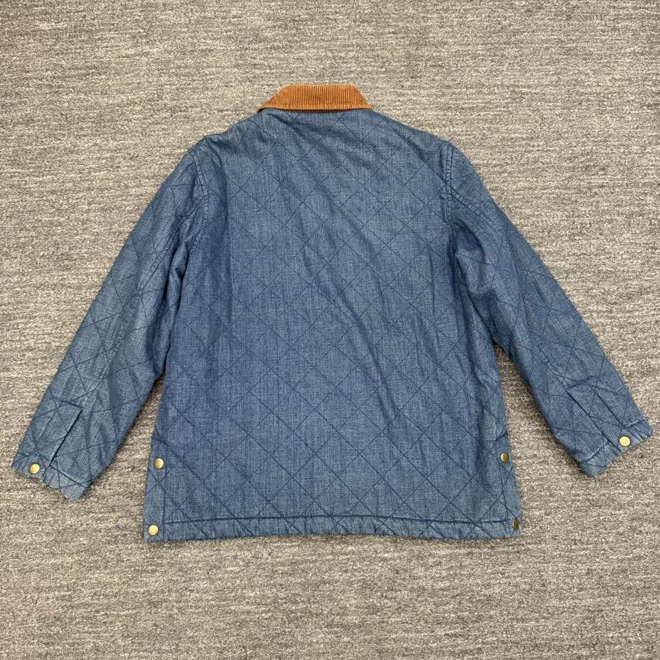 Chaqueta Talbots Barn Chore Pequeña Pequeña Acolchada Forrada Denim Pana De Colección Años 90 Foto 3 de 4
