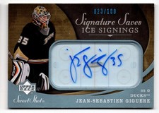 2007-08 Upper Deck Sweet Shot Signature Saves Ice Signings Jean-Sebastien