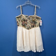 New Cider Secret Garden Tapestry Style Corset Juliet Mini Dress Junior Size XL