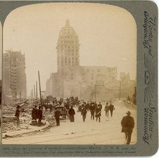 Market St. Call Building San Francisco CA after the Earthquake Stereoview 1906