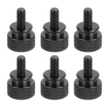 6Pcs M4x0.7mm 12x18mm ODxH Aluminum Thumb Screws for Pc Side Panel, Black