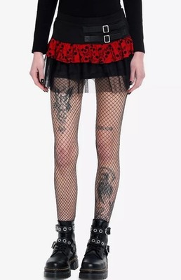 Social Collision Y2K Emo Skull Goth Punk Grunge Hot Topic Buckle Skirt Black M