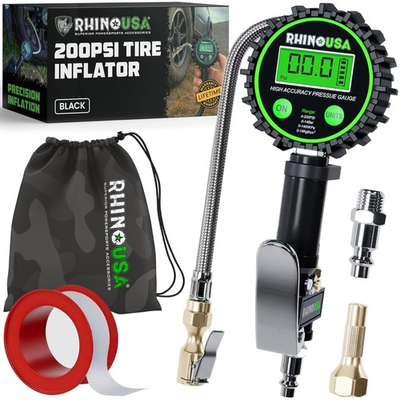 #ad #ad Rhino USA Digital Tire Pressure Gauge with Inflator 0 200 PSI Heavy Duty Air $61.19