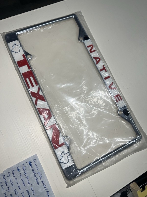 “Native Texan” License Plate Holder Frame
