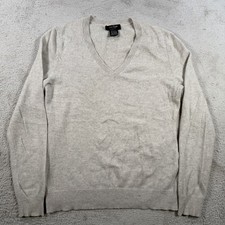 Suéter Lord & Taylor Mujer Mediano Beige 100% Cachemira Cuello en V Ligero Suave