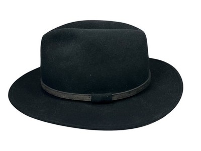 BAILEY x USA MADE Black Wool  ''GLEN'' FEDORA HAT Western Summer Sun Hike LARGE