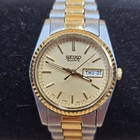 Woman's Vintage Seiko Quartz Watch 7N83-0041  Two-Tone Day Date New Battery