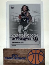 2024-25 Panini Court Kings Devin Carter Works In Progress Violet RC /49 #11