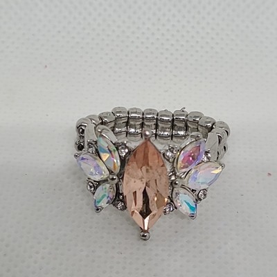 Lite Orange Stretch Ring Iridescent  Size 9