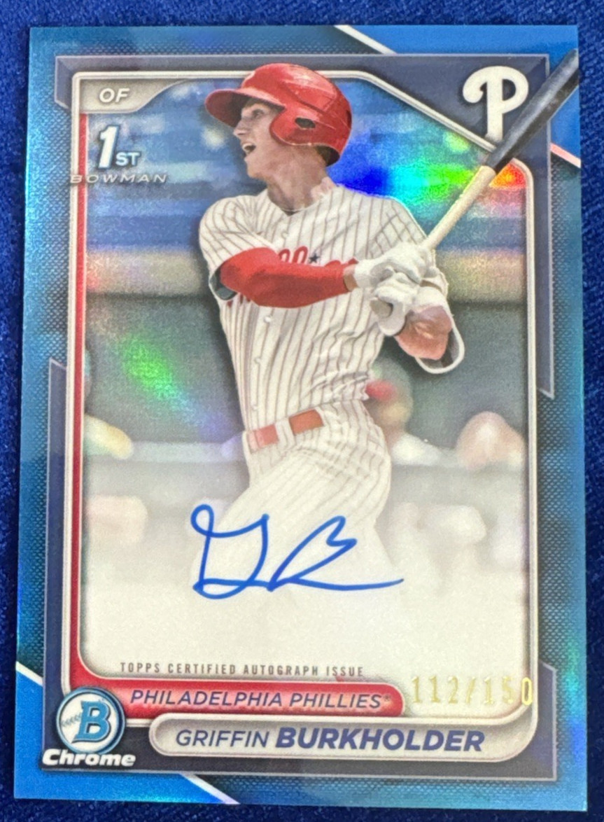 2024 Bowman Chrome Griffin Burkholder TRUE Blue Refractor Auto 112/150 CPA-GB