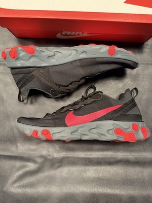 Nike React Element 55 Solar Red Black Cool Grey BQ6166-002 2018 Men's Sneakers