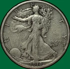 1918-S Walking Liberty Half Dollar Extremely Fine XF Coin #32396