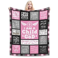 Christian Gifts for Women, Child of God Blanket 60"x50" Pink 60x50 inches