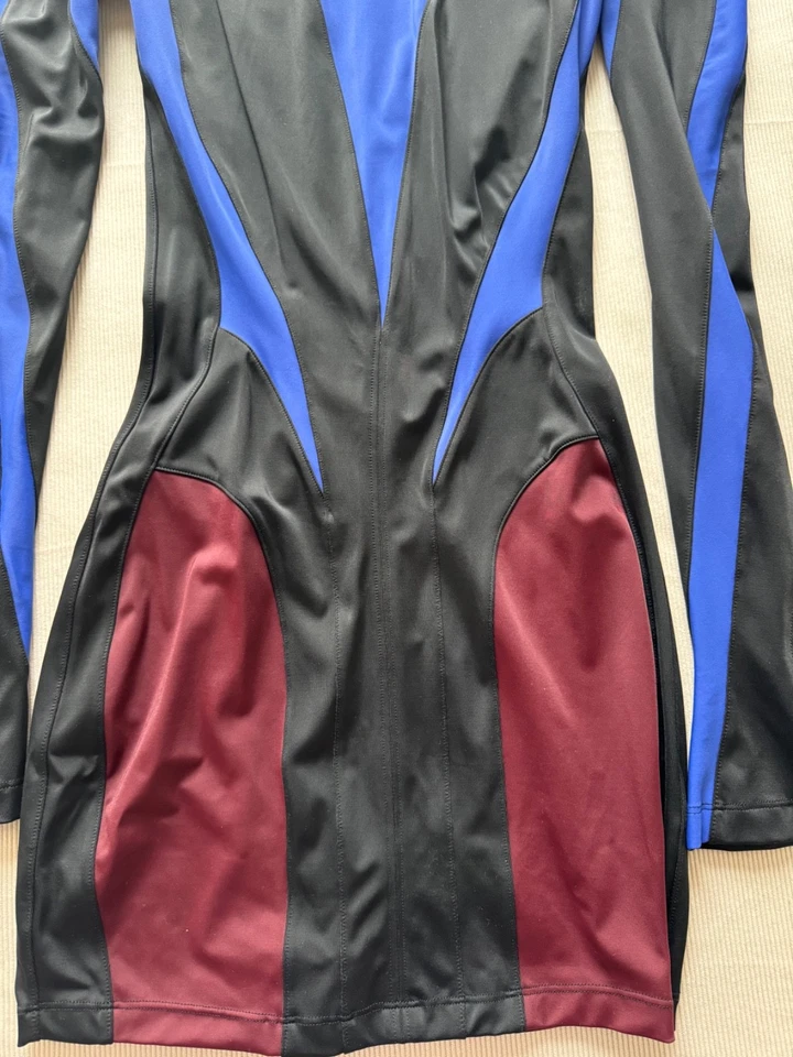 Mugler Dress Black and Blue, Size 8 - Image 2 of 4