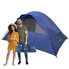 Camping Tent - Water-Resistant Cabin Style Outdoor Shelter with Built-in Scre...
