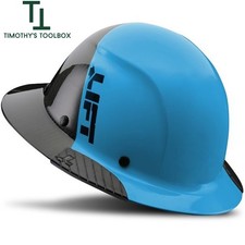 Lift Safety DAX 50/50 Carbon Fiber Full Brim Hard Hat Black / Cyan HDF50C-24CC
