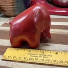 VTG Antique Heavy ELEPHANT Solid Metal Painted Red Statue Toy 4"x3.25" RARE NICE — photo 4