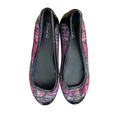 Coach Ballet Flats Randy Checkered Monogram Plaid Print Multicolor Size 9.5