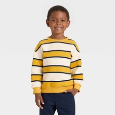 Cat  Jack Toddler Boys Fleece Crew Sweatshirt Cream 5T Gold/Cream