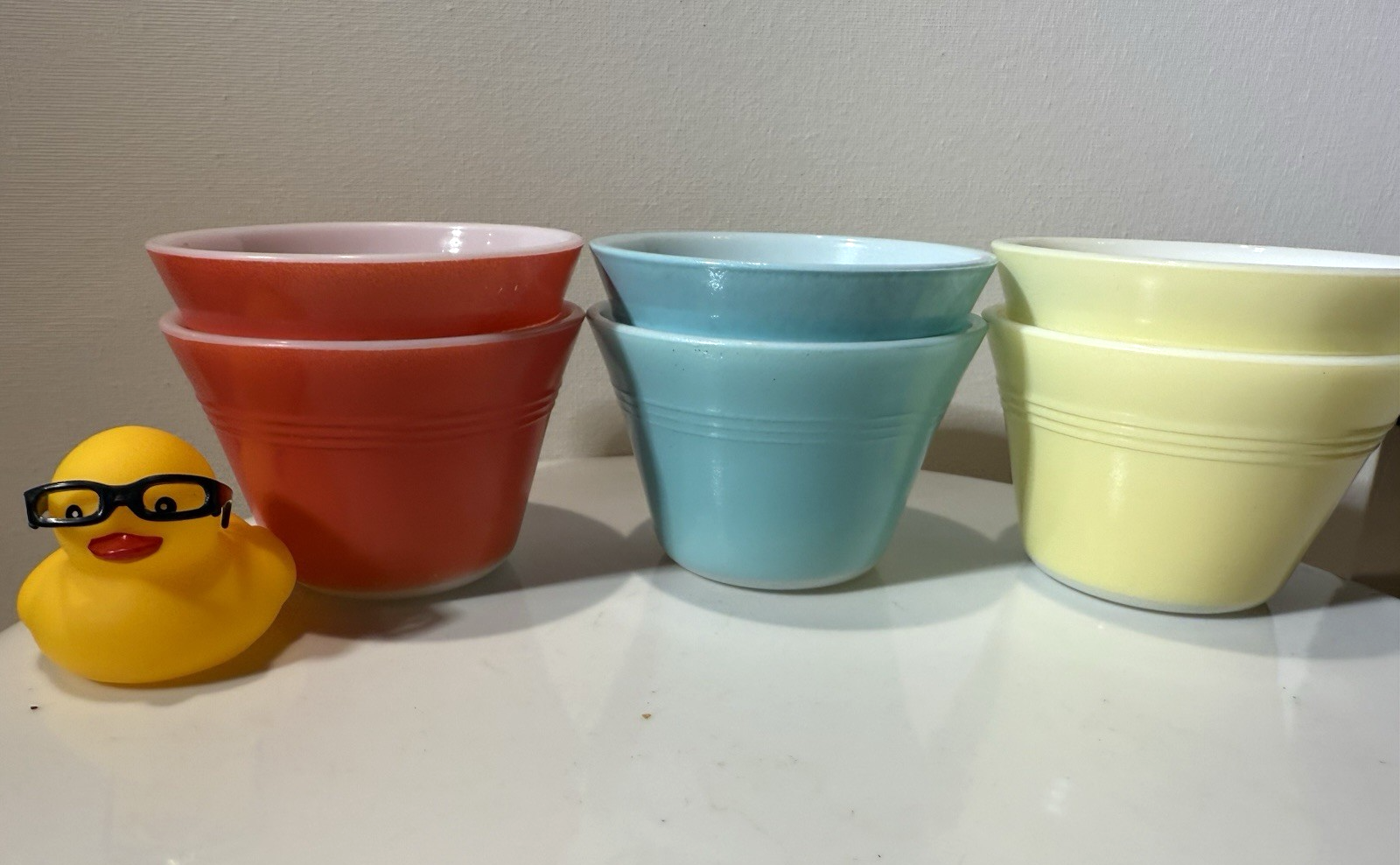 Vintage Crown Pyrex Pastel Custard Cups Set of 6 Made In England NICE ...