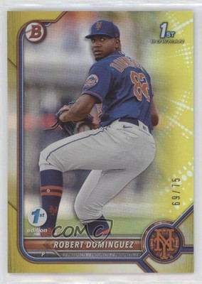 2022 Bowman 1st Edition Yellow Foil 69/75 Robert Dominguez #BPPF-51 8at
