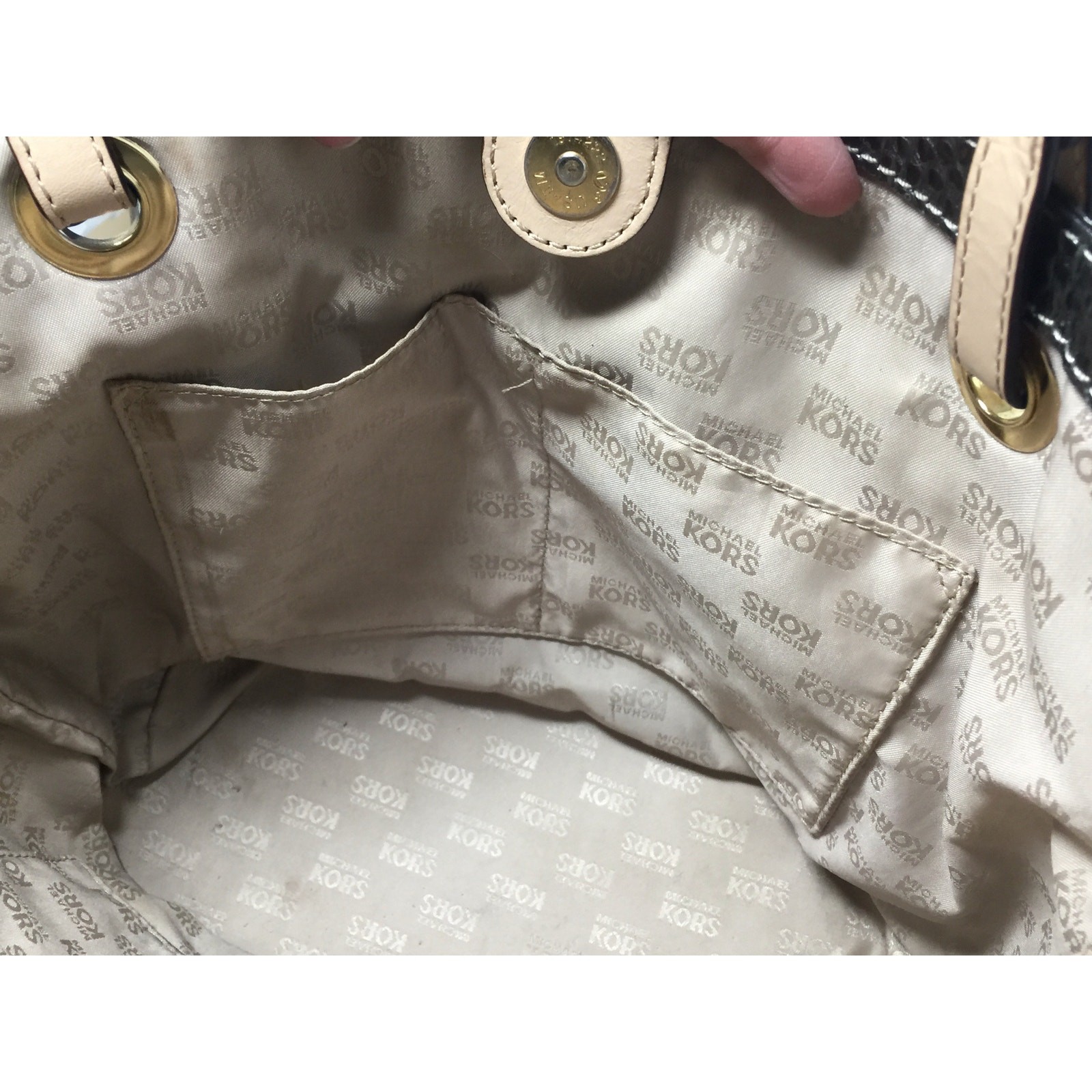 Michael Kors Jet Set Gray Leather Python Embossed… - image 13