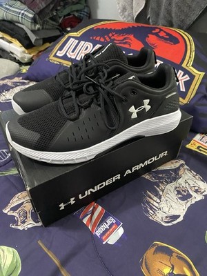 NEW Under Armour Black w/White Charged Commit 2 3022027-001 Training Shoes Sz 12