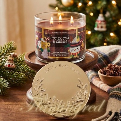Bath & Body Works Hot Cocoa & Cream Scented 3-wick Candle Large 14.5 oz NEW