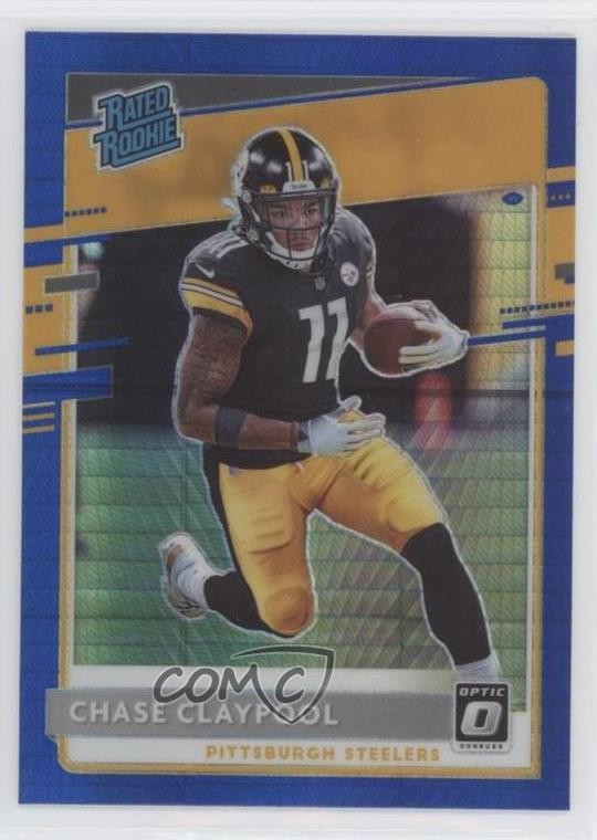 2020 Donruss Optic Rated Rookies Blue Hyper Prizm Chase Claypool Rookie RC 5ov
