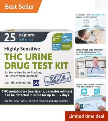 25-Pack THC Drug  Kit   Accurate Home Urine Testing for THC Detection