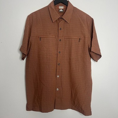 Vintage Y2K Nike ACG Granite Peak Traveler Button Down Shirt Mens Medium Orange